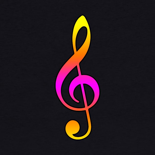 Neon Music Note by Kelly Louise Art